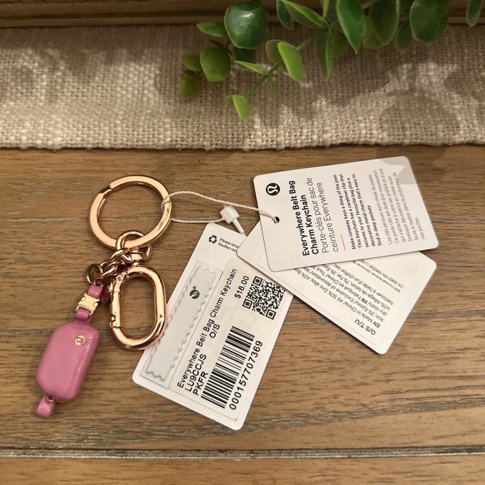 lululemon athletica Pink Everyday Essentials Charm Keychain